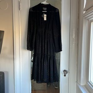 Anthropologie black dress w/ rainbow polka dots